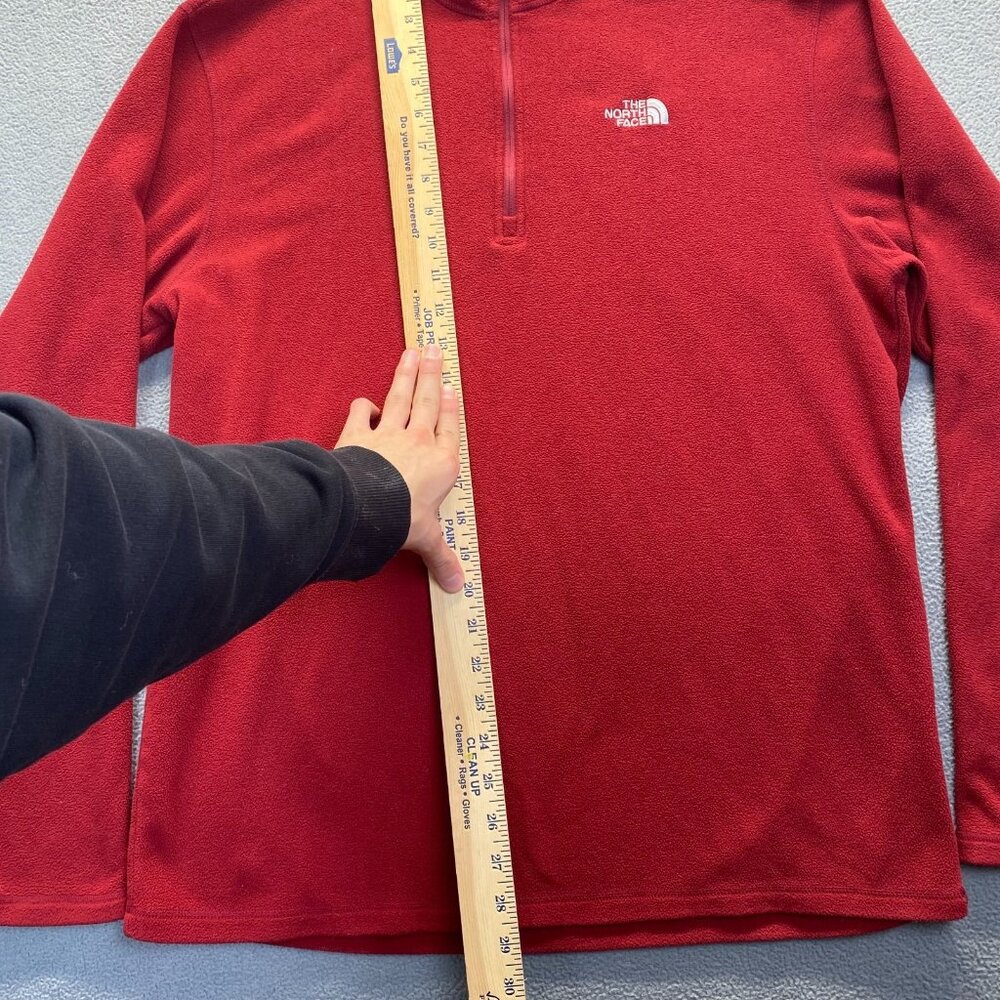 The North Face Fleece Red 1/4 Zip Mid Layer Hiking Walking Mens Sweater ,Size L - Picture 5 of 9